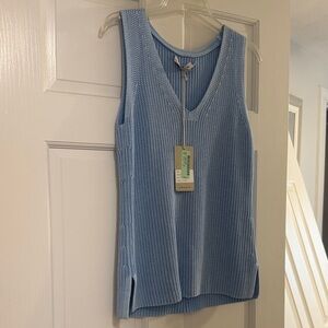 NWT Women’s Tommy Bahama Light Blue Knit V-Neck Tank Top